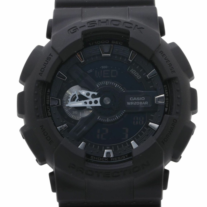 卡西歐 G-SHOCK 110 系列 GA114RE1AJR 黑色樹脂男士數位類比手錶-0