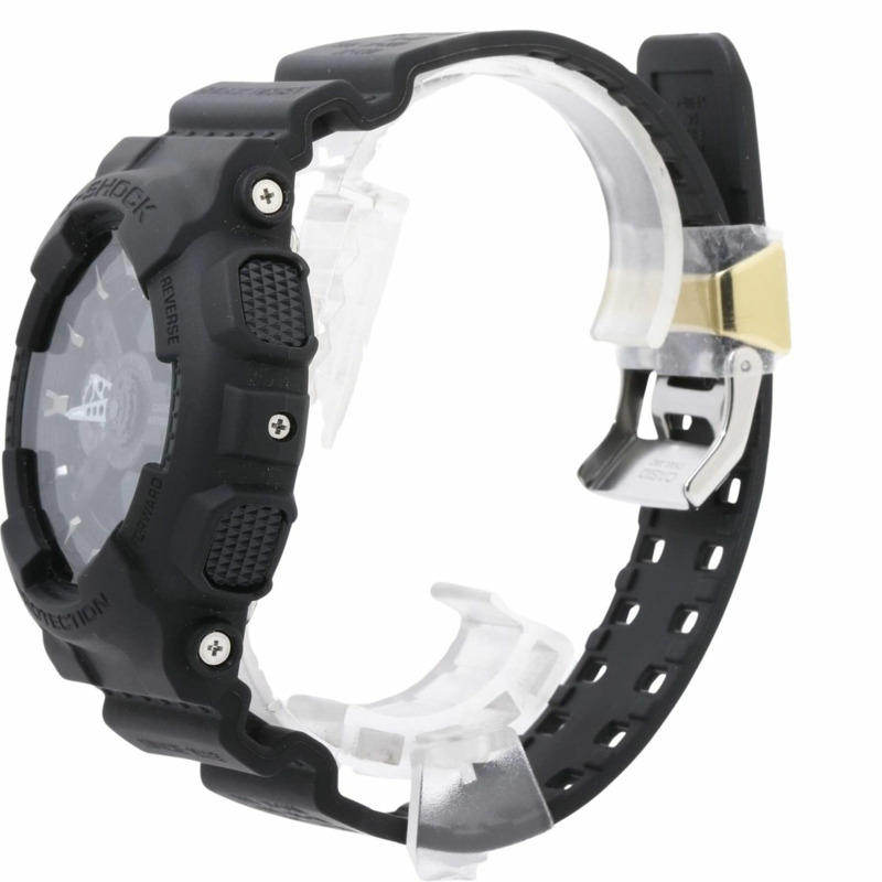 卡西歐 G-SHOCK 110 系列 GA114RE1AJR 黑色樹脂男士數位類比手錶-1