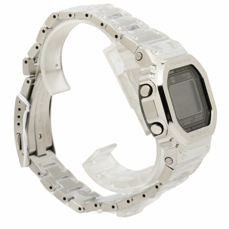 卡西歐 G-SHOCK 全金屬 5000 系列 GMWB5000D1JF 銀色不鏽鋼男士數位手錶-2