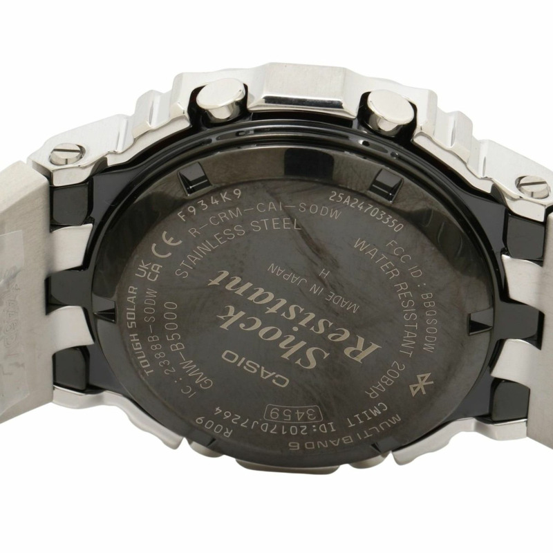 卡西歐 G-SHOCK 全金屬 5000 系列 GMWB5000D1JF 銀色不鏽鋼男士數位手錶-3