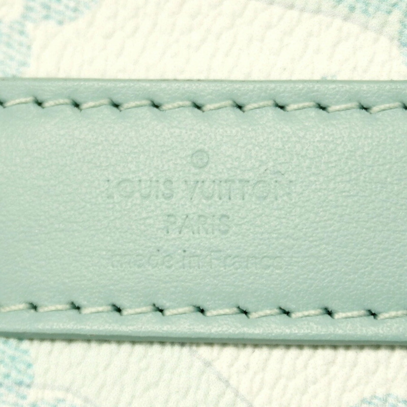 路易威登 Monogram Aqua Garden Keepall Bandouliere 25 手提包 M22527 白色/淺藍色 男士兩用包-4