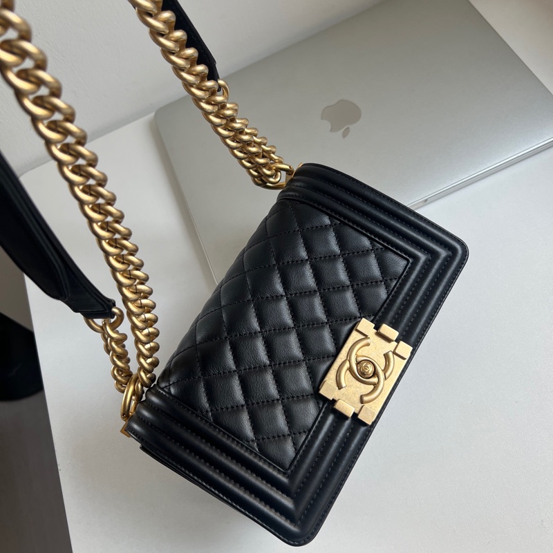 ✨Chanel 黑金Leboy 小號晶片款 99新🖤-2