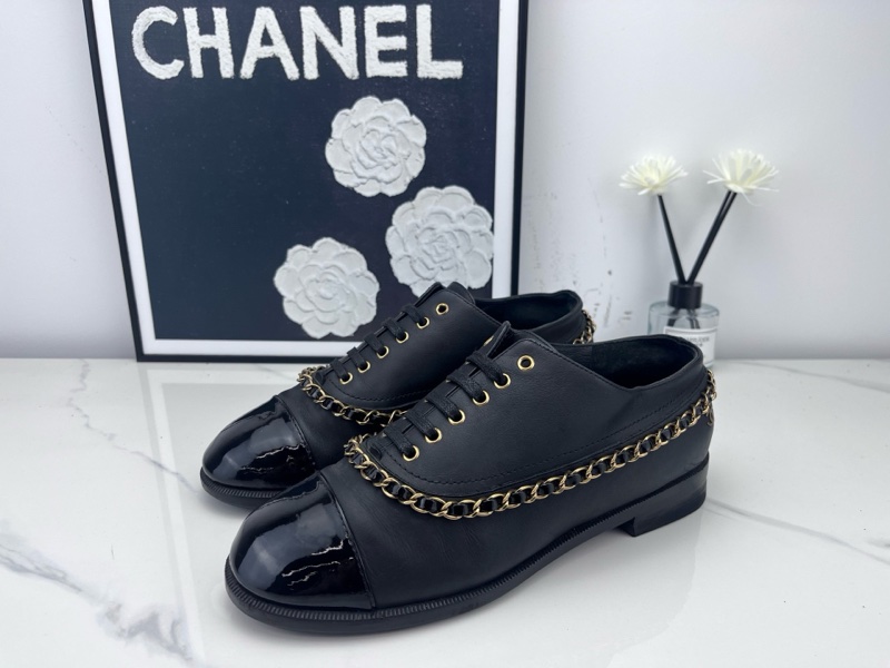 chanel香奈兒 黑色鏈條樂福鞋 36碼 98新-0