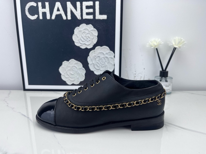 chanel香奈兒 黑色鏈條樂福鞋 36碼 98新-3