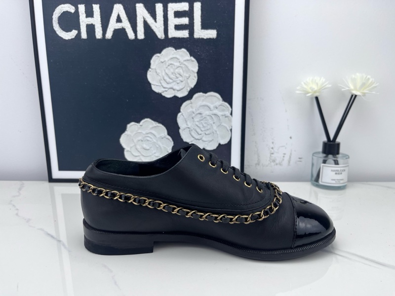 chanel香奈兒 黑色鏈條樂福鞋 36碼 98新-4