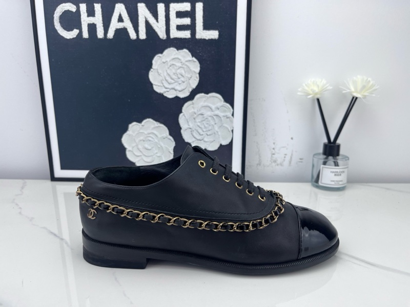 chanel香奈兒 黑色鏈條樂福鞋 36碼 98新-5