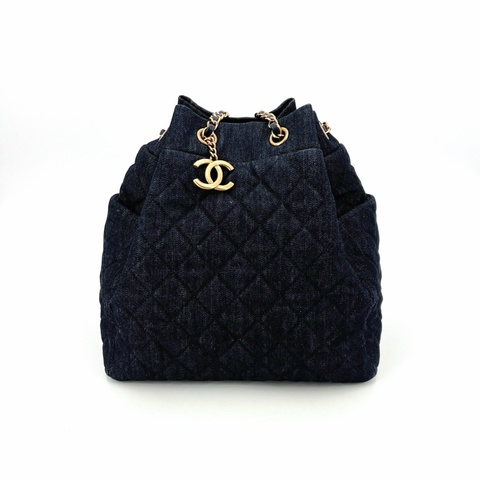 Chanel 香奈兒 牛仔深藍 水桶包