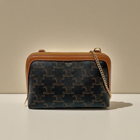 莉亞精品♡Celine 老花貝殼包 二手