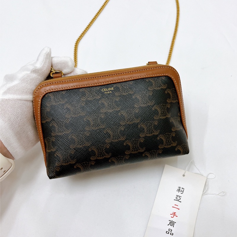 莉亞精品♡Celine 老花貝殼包 二手-2