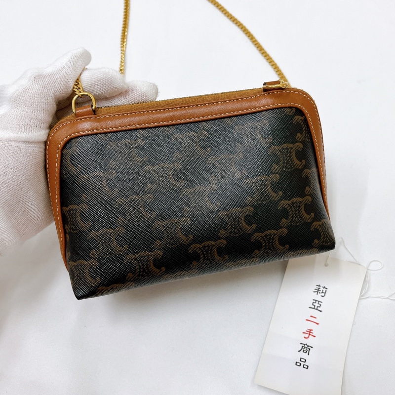 莉亞精品♡Celine 老花貝殼包 二手-3