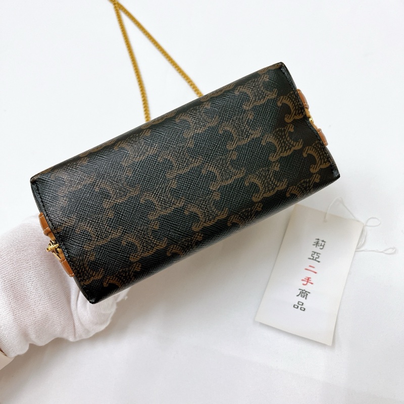 莉亞精品♡Celine 老花貝殼包 二手-7