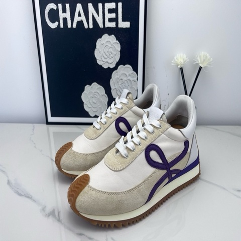 LOEWE羅意威米白紫阿甘鞋 37碼 98新