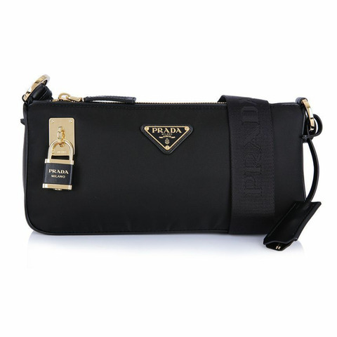 PRADA 尼龍皮革肩背包 1BC234 2C8Q F0002
