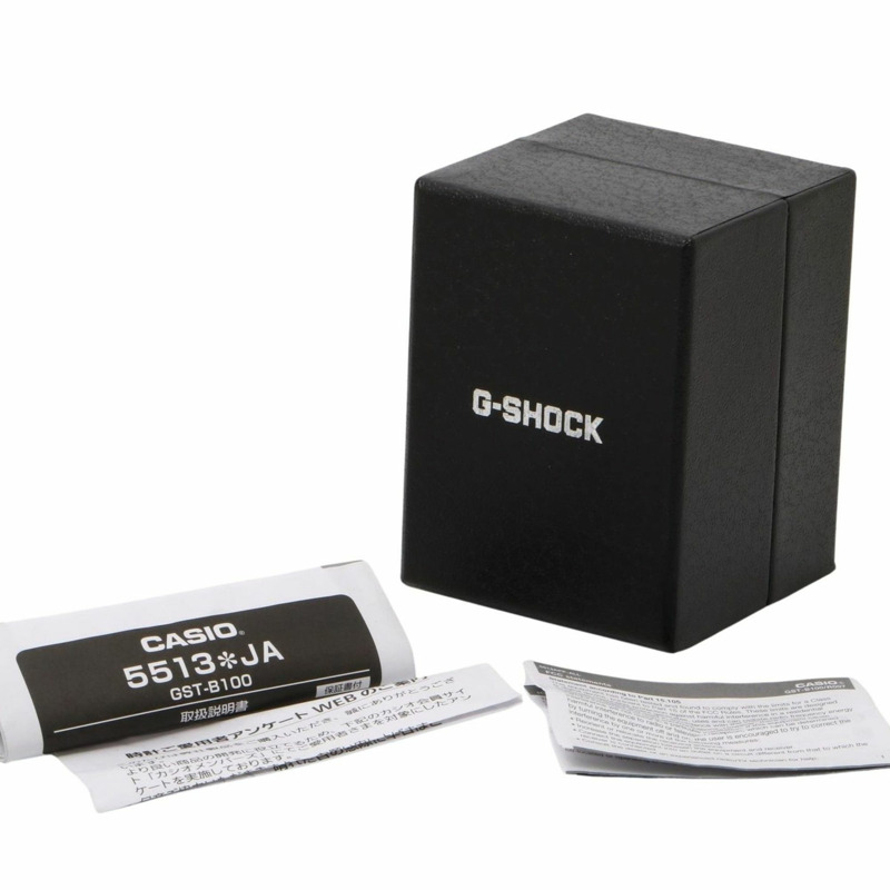 Casio G-SHOCK G-STEEL GSTB100 系列腕錶 (GSTB100XA1AJF) 黑色碳纖維錶圈，樹脂和不鏽鋼/碳纖維材質，男士模擬指針腕錶-6