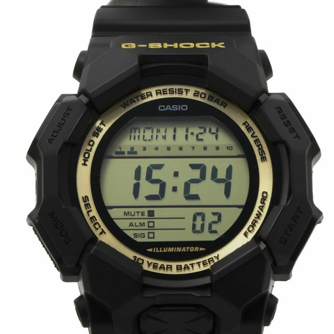 卡西歐 G-SHOCK GD010 系列 GD010GB1A9JF 男士數位手錶，黑色碳纖維/樹脂