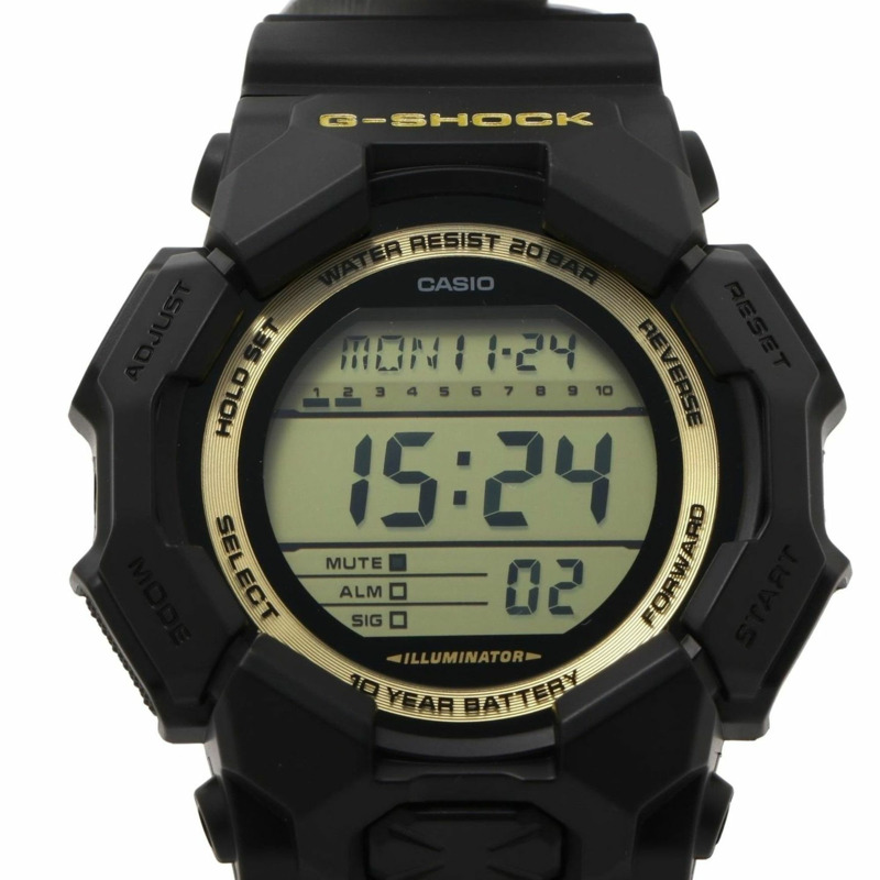 卡西歐 G-SHOCK GD010 系列 GD010GB1A9JF 男士數位手錶，黑色碳纖維/樹脂-0