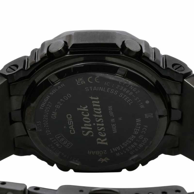 卡西歐 G-SHOCK 全金屬 2100 系列 GMB2100BD1AJF 男士數位類比雙顯腕錶，黑色，不鏽鋼錶殼-3