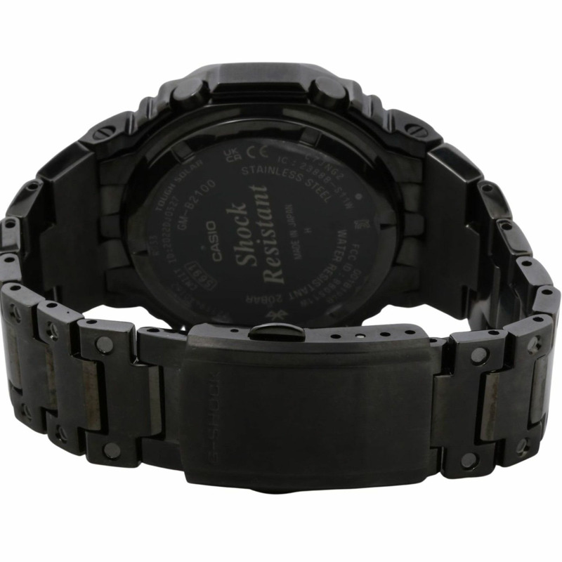 卡西歐 G-SHOCK 全金屬 2100 系列 GMB2100BD1AJF 男士數位類比雙顯腕錶，黑色，不鏽鋼錶殼-4