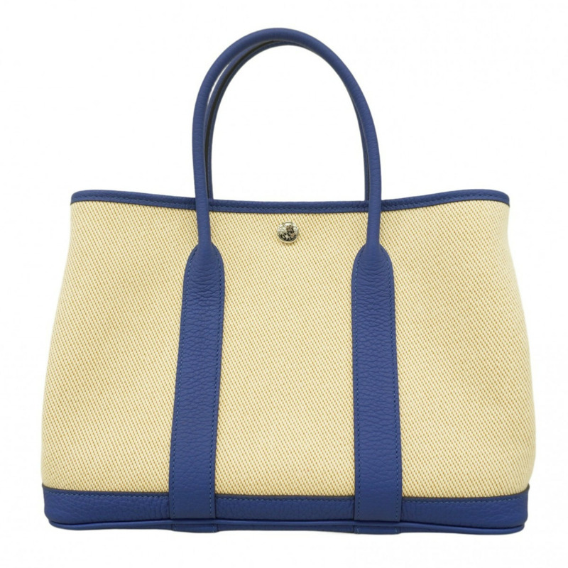 愛馬仕 Hermès Garden TPM Verso Toile H Ecru Tesaire Blue France Z Stamp 女士手提包-7