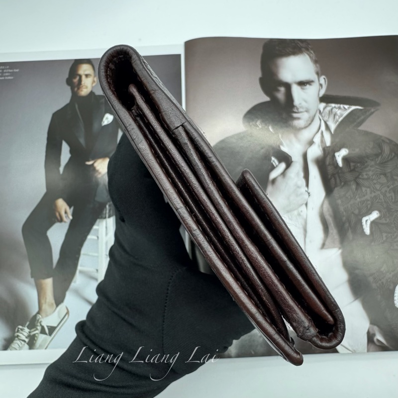 GUCCI 古馳 Guccissima 壓紋深咖啡色扣式長夾-21