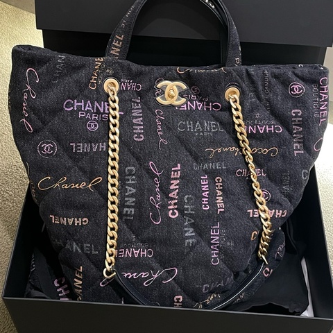 ▪️富貴選物FUGUEI▪️ Chanel 限量款 塗鴉單寧托特包