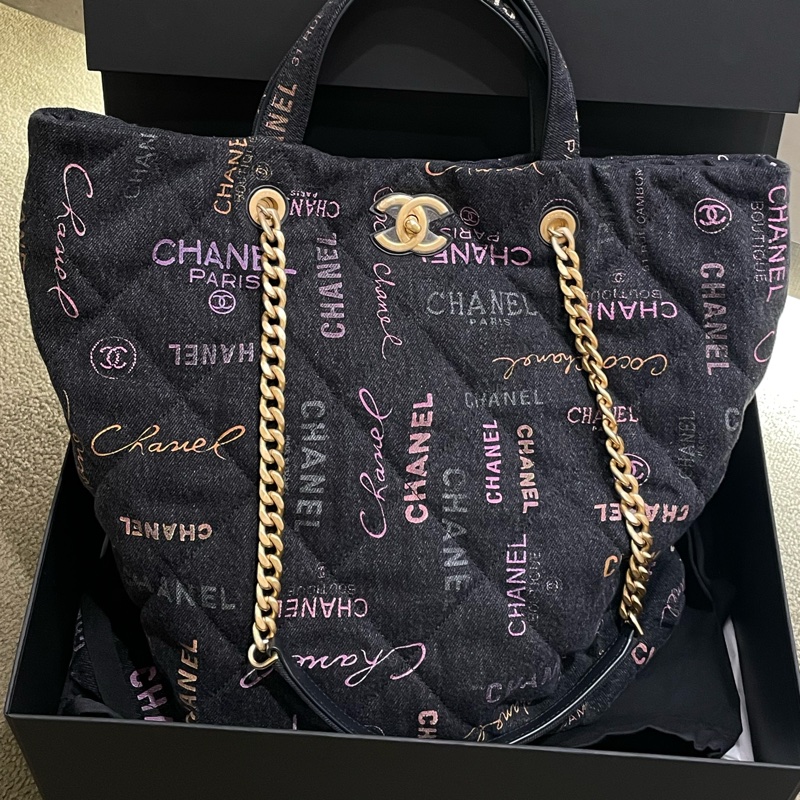 ▪️富貴選物FUGUEI▪️ Chanel 限量款 塗鴉單寧托特包-0