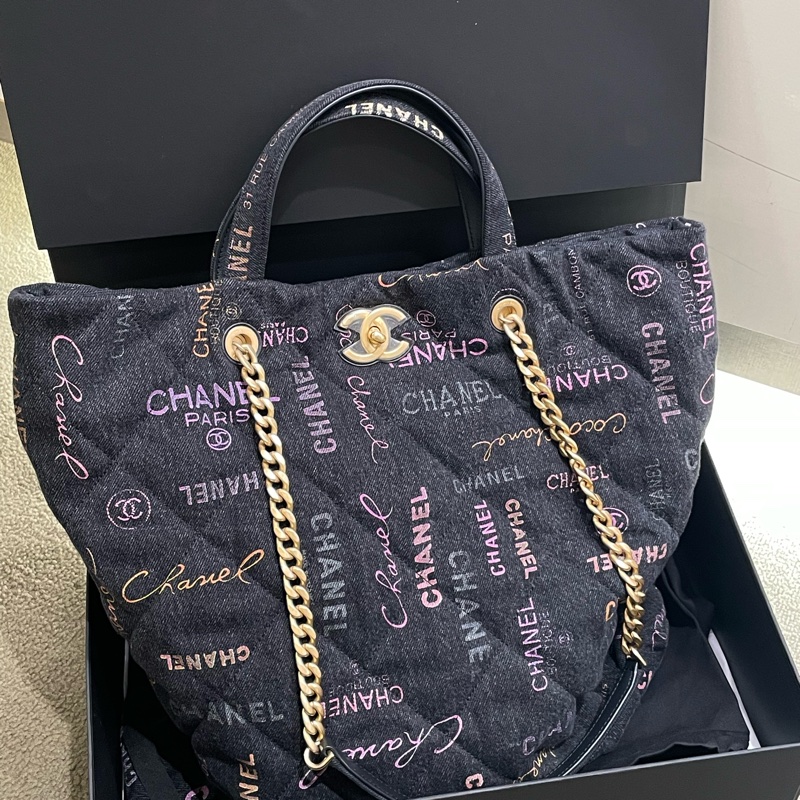 ▪️富貴選物FUGUEI▪️ Chanel 限量款 塗鴉單寧托特包-2