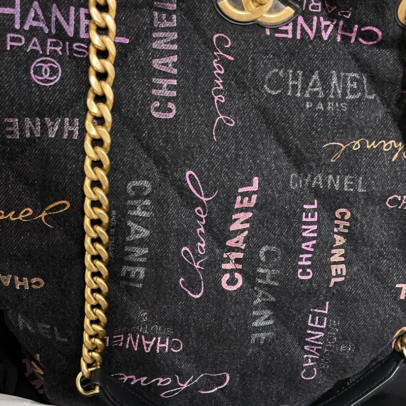 ▪️富貴選物FUGUEI▪️ Chanel 限量款 塗鴉單寧托特包-4