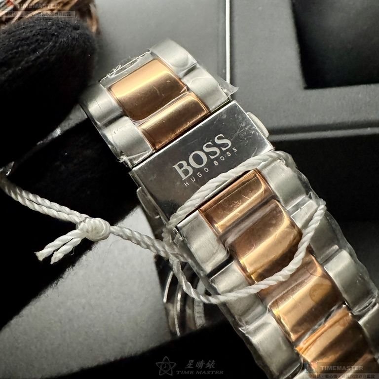 BOSS手錶,編號HB1513705,46mm黑錶殼,金銀相間錶帶款-3