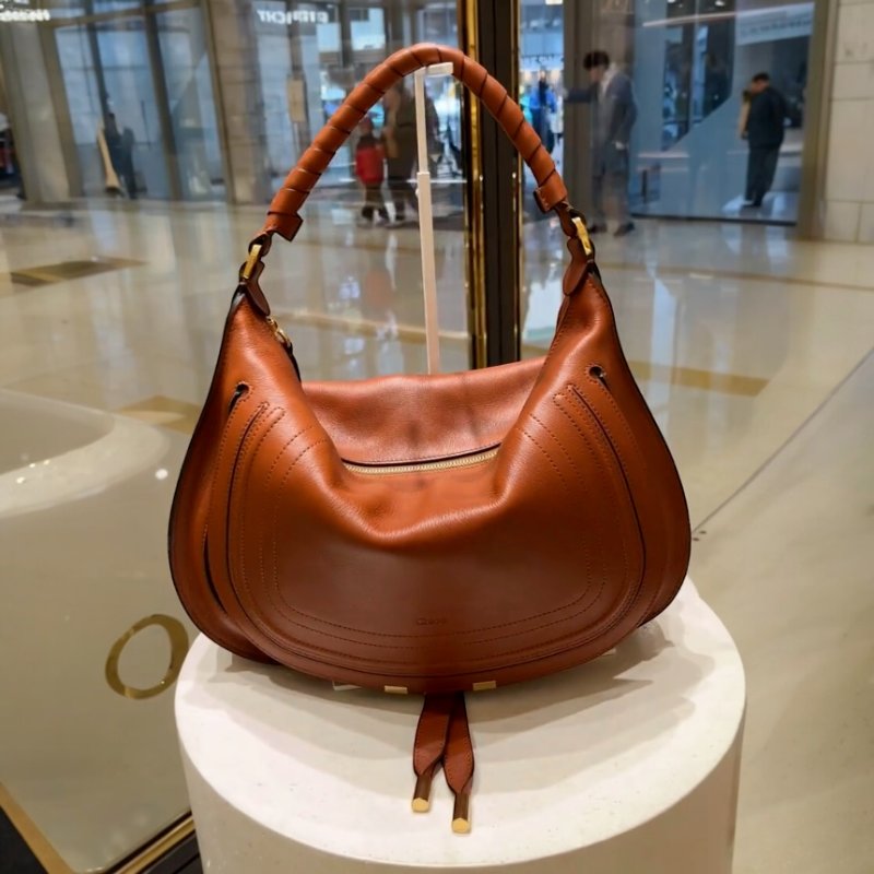 🎊佳節特賣🎁Chloe Marcie 柔軟小牛皮肩背包 陶棕色 Clay Brown-1