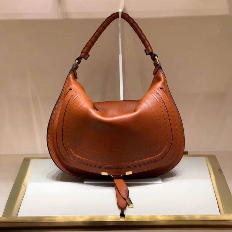 🎊佳節特賣🎁Chloe Marcie 柔軟小牛皮肩背包 陶棕色 Clay Brown-2