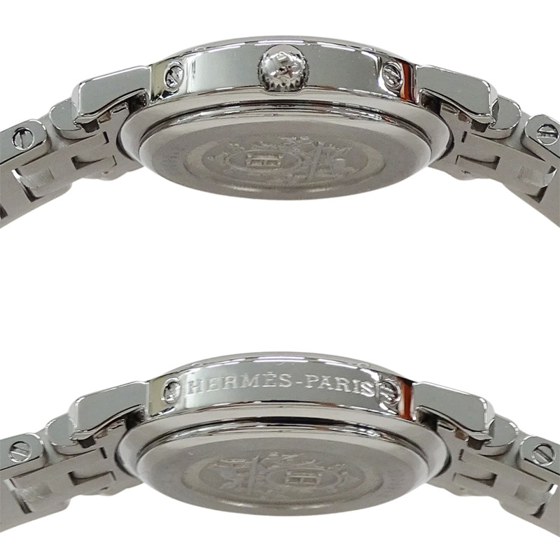 愛馬仕 Clipper Date 女士石英腕錶，不鏽鋼材質，CL4.210，銀色/粉紅色，拋光處理-2