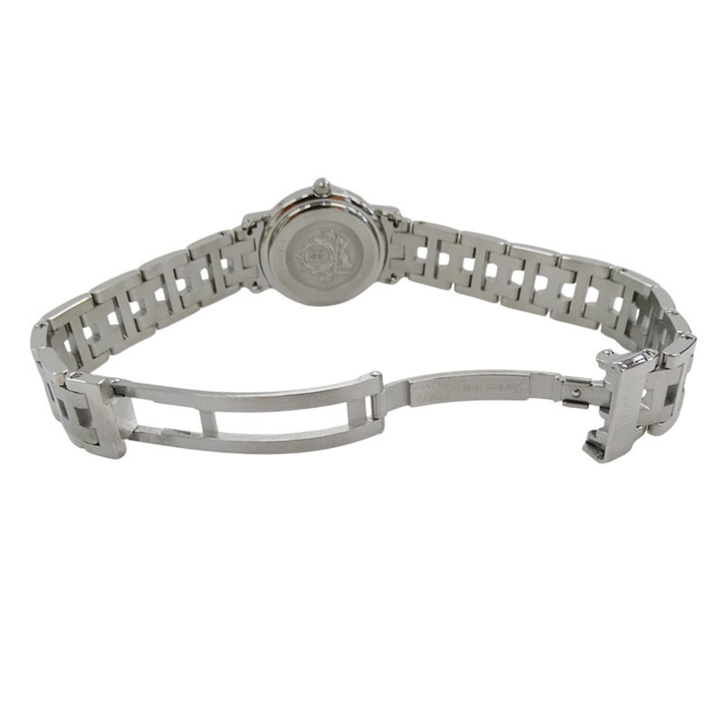 愛馬仕 Clipper Date 女士石英腕錶，不鏽鋼材質，CL4.210，銀色/粉紅色，拋光處理-3