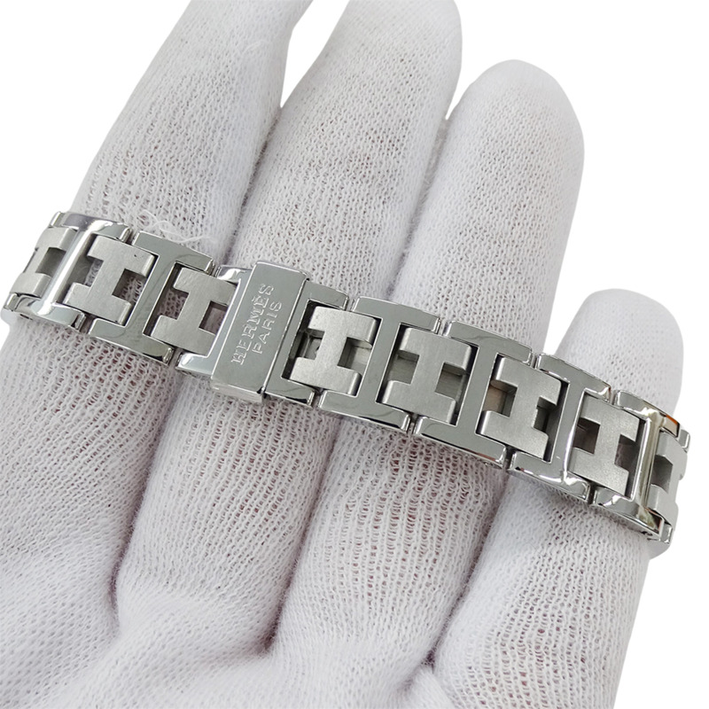 愛馬仕 Clipper Date 女士石英腕錶，不鏽鋼材質，CL4.210，銀色/粉紅色，拋光處理-5