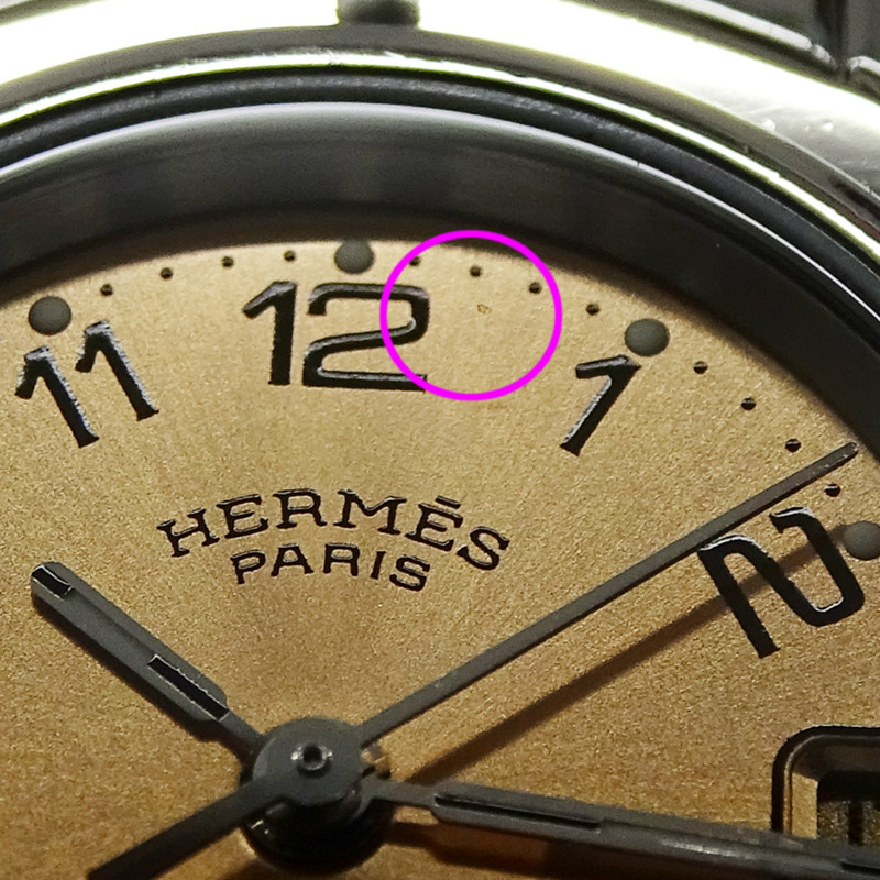 愛馬仕 Clipper Date 女士石英腕錶，不鏽鋼材質，CL4.210，銀色/粉紅色，拋光處理-8