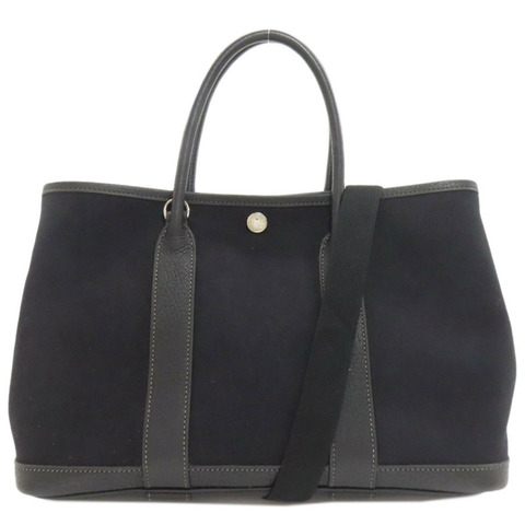 愛馬仕 Garden Party TPM Toile Officier 手提包，銀色五金配件，女士，愛馬仕