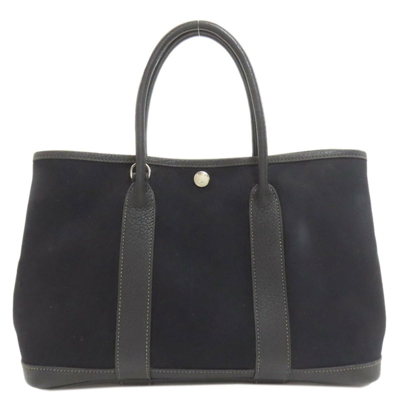 愛馬仕 Garden Party TPM Toile Officier 手提包，銀色五金配件，女士，愛馬仕-1