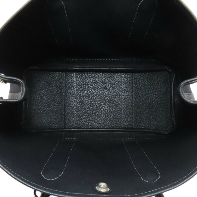 愛馬仕 Garden Party TPM Toile Officier 手提包，銀色五金配件，女士，愛馬仕-4