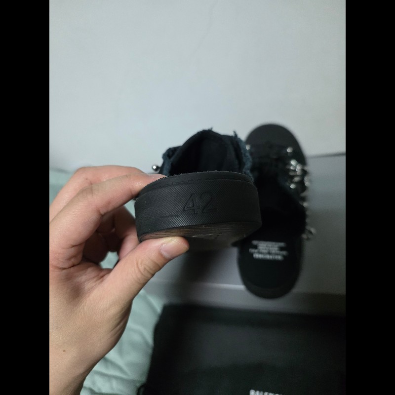 [二手]Balenciaga 巴黎世家 鉚釘穿環 帆布懶人鞋-3