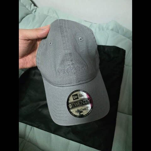 Saint Laurent YSL new era聯名 刺繡棒球帽 灰色