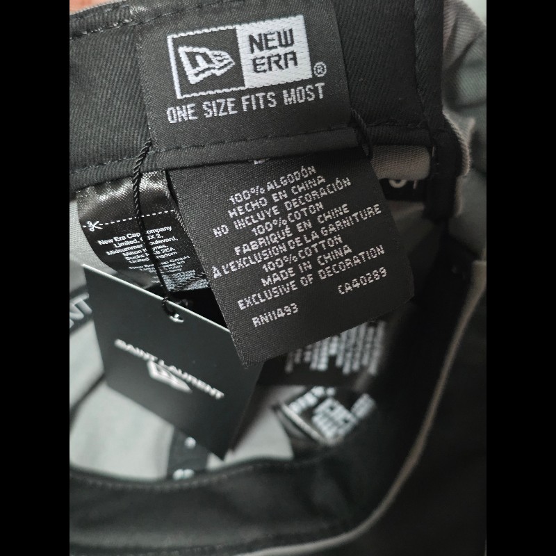 Saint Laurent YSL new era聯名 刺繡棒球帽 灰色-4