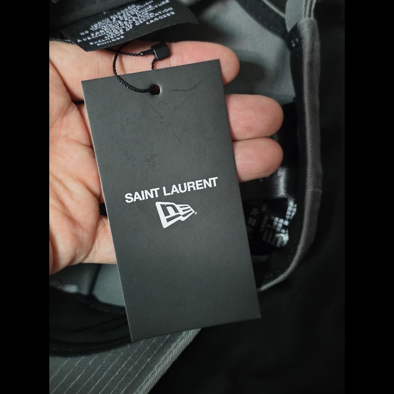 Saint Laurent YSL new era聯名 刺繡棒球帽 灰色-5