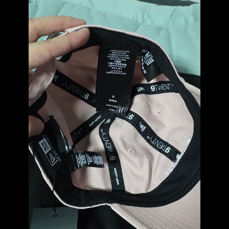 Saint Laurent YSL new era 聯名刺繡棒球帽 粉色-4