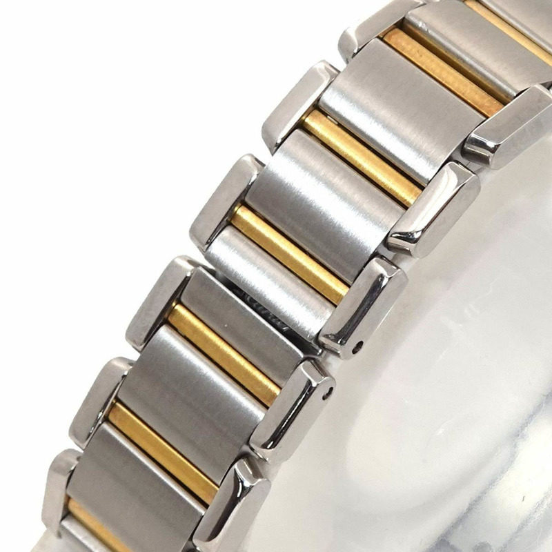 卡地亞 Tank Française SM 雙色腕錶 W51007Q4 女士象牙色 18K 黃金石英錶-5