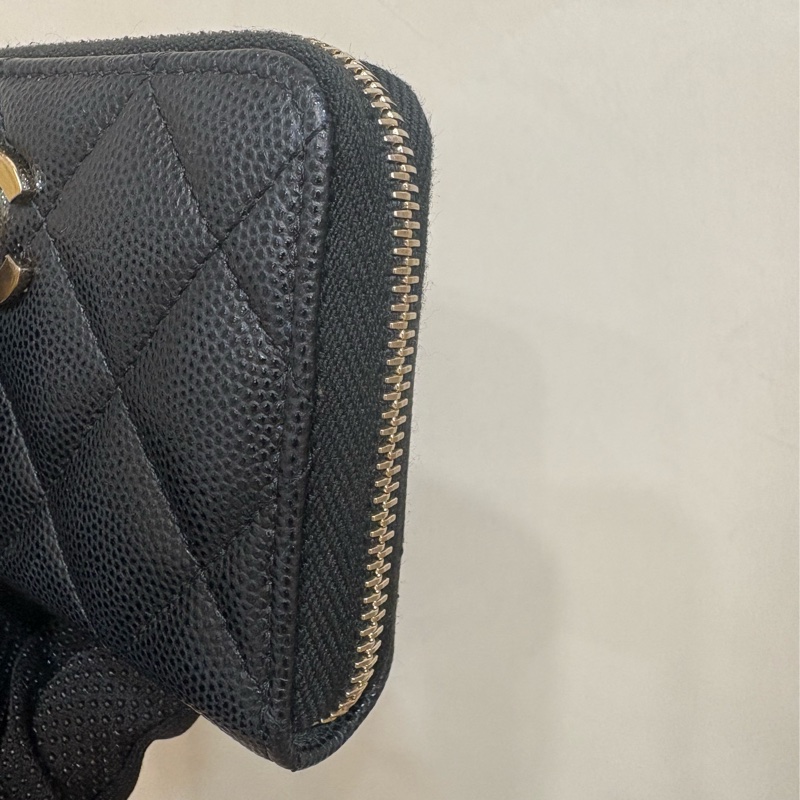 香奈兒 chanel 雙c鑲鑽大ㄇ字零錢包-3