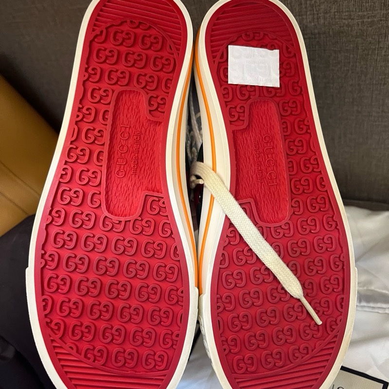 Gucci古馳1977復古運動鞋 雙G滿印休閒鞋 板鞋藍色 37碼-4