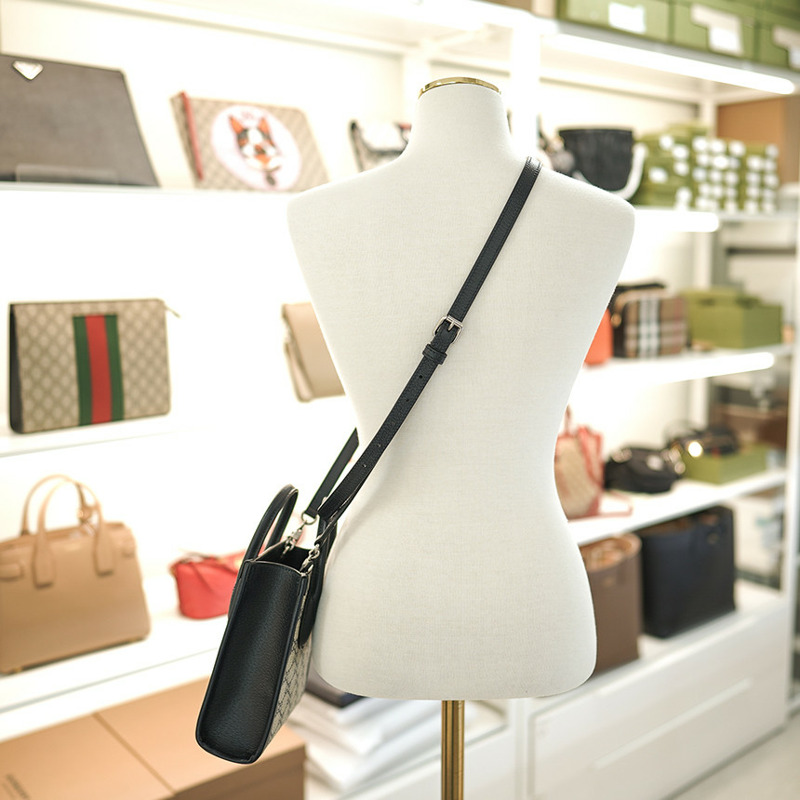 GUCCI 女士迷你托特包斜背包 671623 K9GSN 4075 塗層帆布 海軍藍-3