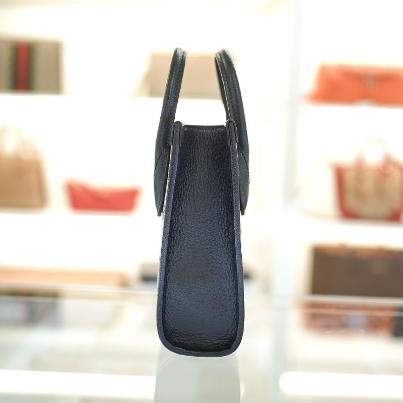 GUCCI 女士迷你托特包斜背包 671623 K9GSN 4075 塗層帆布 海軍藍-8