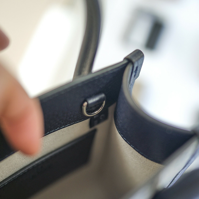 GUCCI 女士迷你托特包斜背包 671623 K9GSN 4075 塗層帆布 海軍藍-16