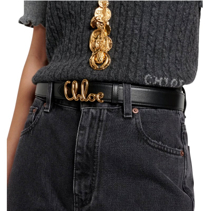 🎉新品好折扣✨Chloe Iconic 女款小牛皮 1.8公分寬標誌腰帶 S 85/ M90 / L95公分 棕色及黑色可選-5